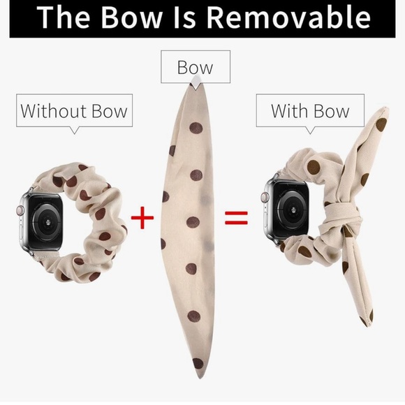 Apple Watch band, scrunchie tan with polka dots - Picture 3 of 5